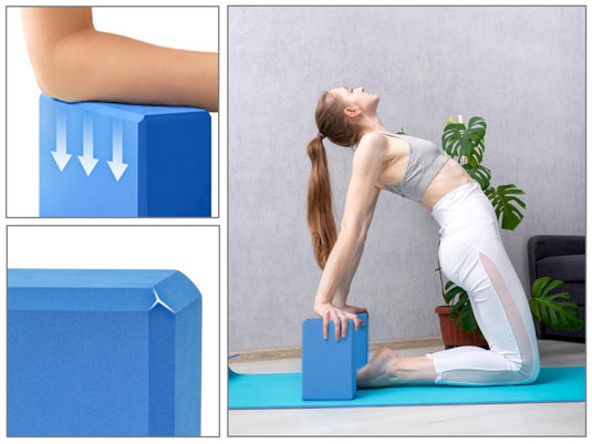 EXERZ Yoga Blocks 2 pack, Gym Blocks, Exercise Workout Fitness Bricks, Pilates Stretch Handstand Non-Slip - happygetfit.com