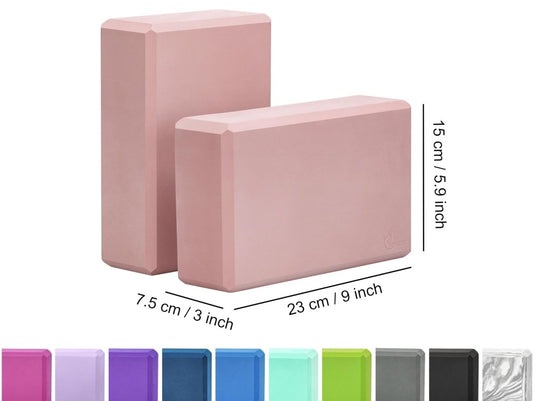 EXERZ Yoga Blocks 2 pack, Gym Blocks, Exercise Workout Fitness Bricks, Pilates Stretch Handstand Non-Slip - happygetfit.com