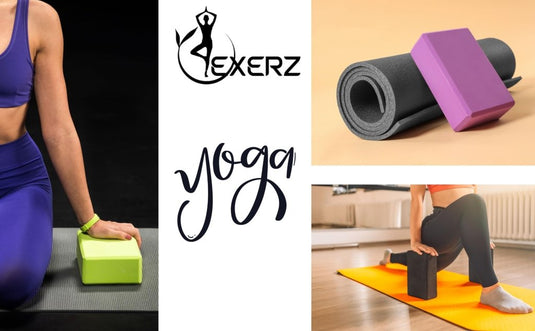 EXERZ Yoga Blocks 2 pack, Gym Blocks, Exercise Workout Fitness Bricks, Pilates Stretch Handstand Non-Slip - happygetfit.com