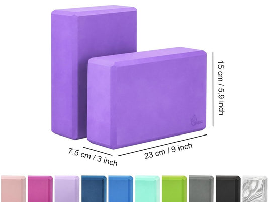 EXERZ Yoga Blocks 2 pack, Gym Blocks, Exercise Workout Fitness Bricks, Pilates Stretch Handstand Non-Slip - happygetfit.com