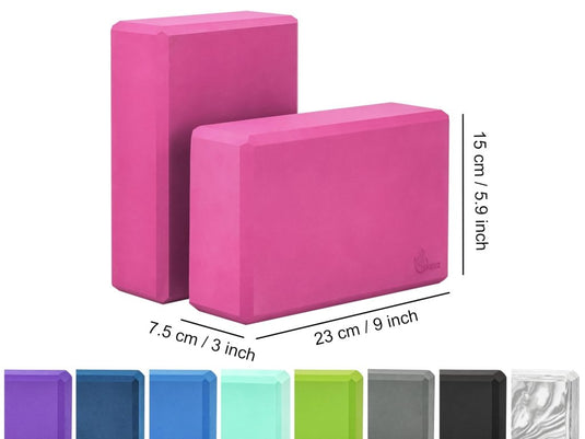 EXERZ Yoga Blocks 2 pack, Gym Blocks, Exercise Workout Fitness Bricks, Pilates Stretch Handstand Non-Slip - happygetfit.com