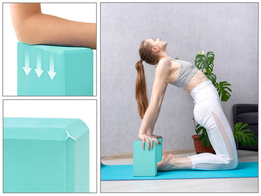 EXERZ Yoga Blocks 2 pack, Gym Blocks, Exercise Workout Fitness Bricks, Pilates Stretch Handstand Non-Slip - happygetfit.com
