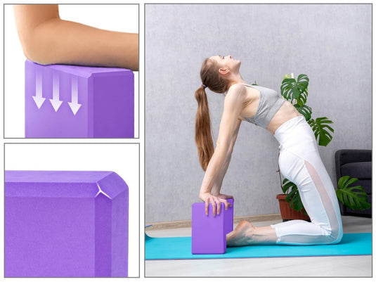 EXERZ Yoga Blocks 2 pack, Gym Blocks, Exercise Workout Fitness Bricks, Pilates Stretch Handstand Non-Slip - happygetfit.com
