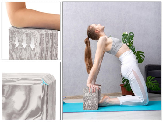 EXERZ Yoga Blocks 2 pack, Gym Blocks, Exercise Workout Fitness Bricks, Pilates Stretch Handstand Non-Slip - happygetfit.com