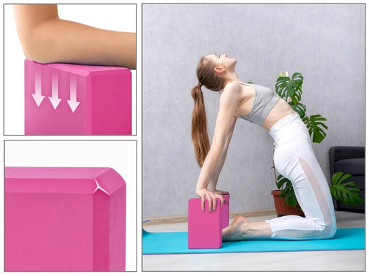 EXERZ Yoga Blocks 2 pack, Gym Blocks, Exercise Workout Fitness Bricks, Pilates Stretch Handstand Non-Slip - happygetfit.com
