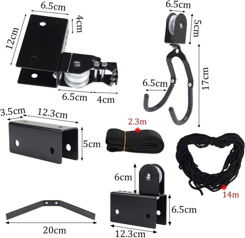 Laad afbeelding in Galerijviewer, EXLECO Fietshouder plafond max. 57 kg universele fietslift met haak en touwhouder, geschikt voor fietsen en jachten - happygetfit.com
