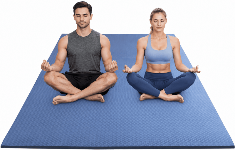 Laad afbeelding in Galerijviewer, Extra grote fitnessmat TPE antislip 200 x 130 cm - happygetfit.com
