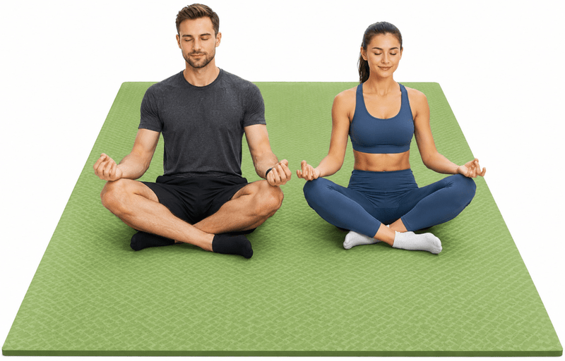 Laad afbeelding in Galerijviewer, Extra grote fitnessmat TPE antislip 200 x 130 cm - happygetfit.com
