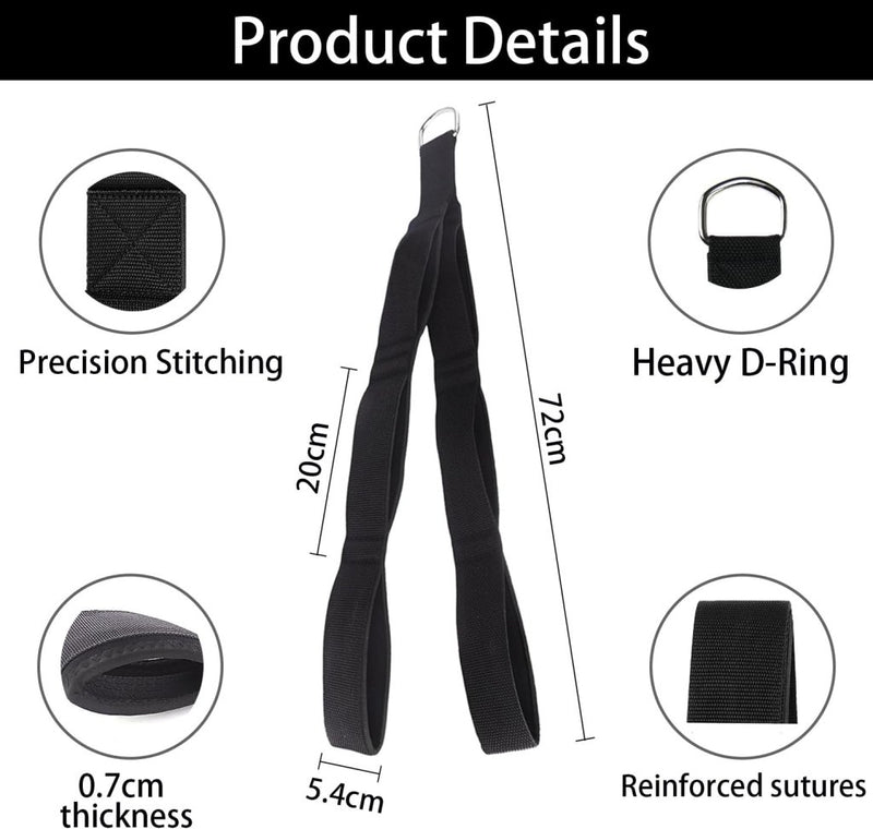 Załaduj obraz do przeglądarki galerii, Extra lang tricepstouw met gevoerde handgrepen voor kabelmachine – triceps trainer – fitness accessoire - happygetfit.com
