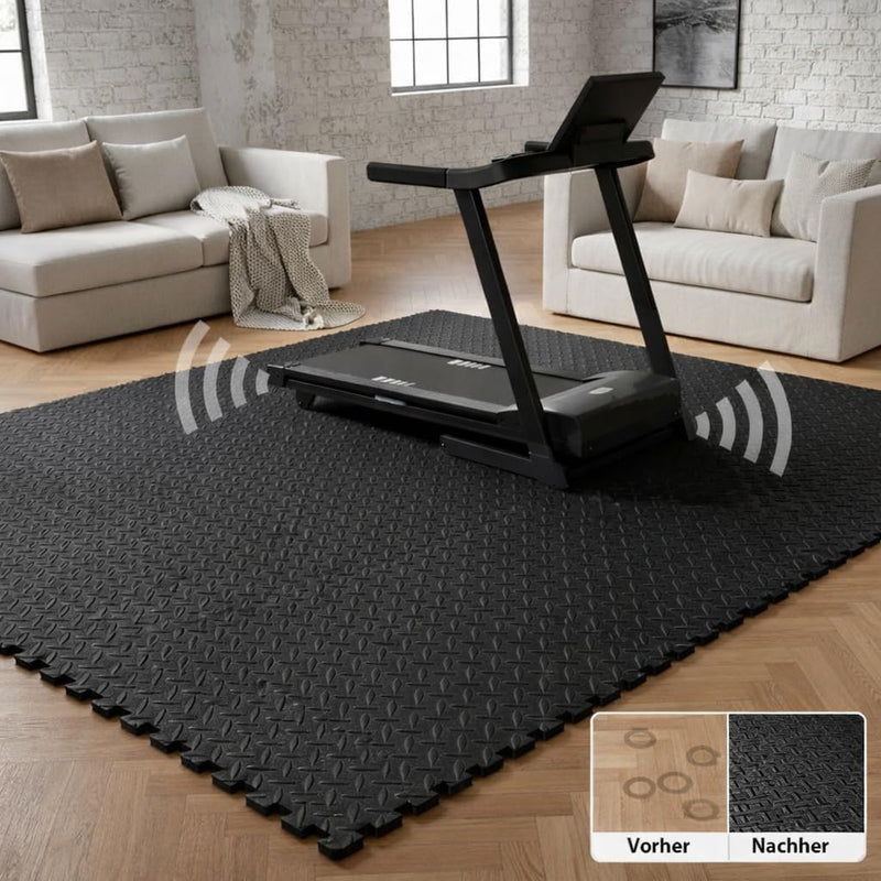 Laad afbeelding in Galerijviewer, EYEPOWER 0,8 m² 9-delige set vloerbeschermingsmatten 30x30x1 fitness vloermat beschermende mat - happygetfit.com
