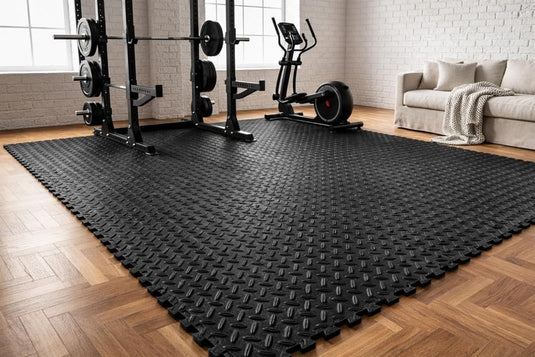 EYEPOWER 0,8 m² 9-delige set vloerbeschermingsmatten 30x30x1 fitness vloermat beschermende mat - happygetfit.com