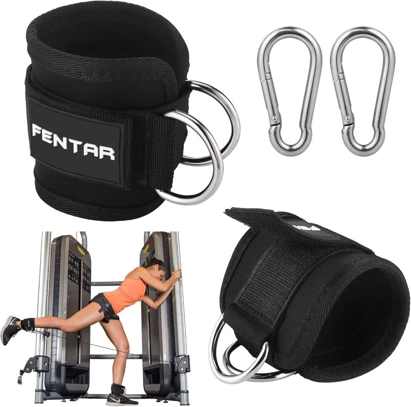 Load image into Gallery viewer, Fentar 2 verstelbare enkelbanden voor kabelmachine, comfortabele trainingsenkelband, trainingsenkelbanden met twee D-ringen, enkelband voor kabelmachines, enkelband voor trainen benen met kabelmachine - happygetfit.com
