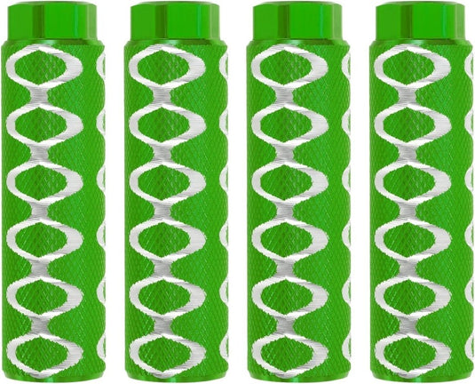 Fiets pegs 4 stuks 100 x 28 mm voor 3/8 inch assen groen – aluminium BMX voetsteunen - happygetfit.com