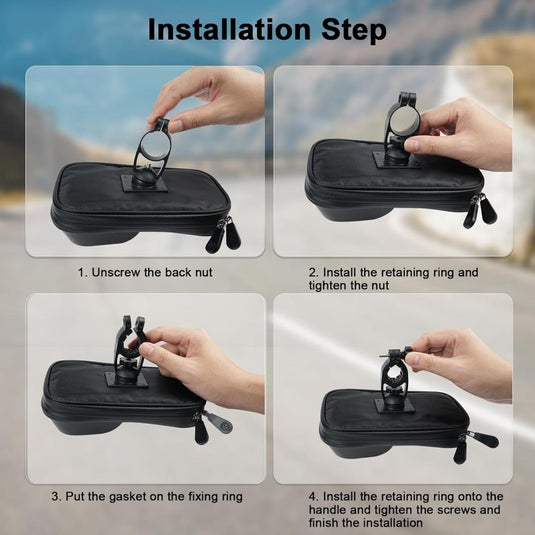 Fiets stuurtas met 360 graden draaibare telefoonhouder en touchscreen voor smartphones tot 6,4 inch – fietstelefoonhoes – navigatiehouder - happygetfit.com