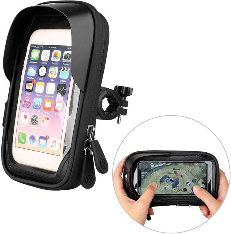 Załaduj obraz w przeglądarce galerii, Fiets stuurtas met 360 graden draaibare telefoonhouder en touchscreen voor smartphones tot 6,4 inch – fietstelefoonhoes – navigatiehouder - happygetfit.com
