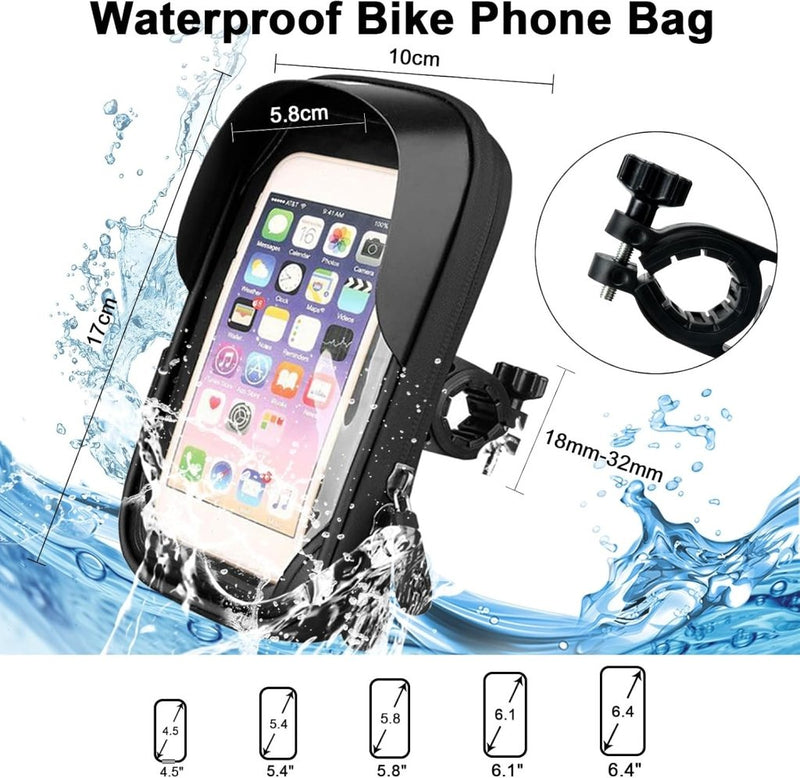 Załaduj obraz w przeglądarce galerii, Fiets stuurtas met 360 graden draaibare telefoonhouder en touchscreen voor smartphones tot 6,4 inch – fietstelefoonhoes – navigatiehouder - happygetfit.com
