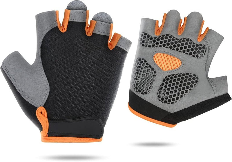 Laad afbeelding in Galerijviewer, Fietshandschoenen 1 paar met halve vingers schokabsorberende gelvulling en antislip grip – MTB handschoenen – fietsbescherming - happygetfit.com

