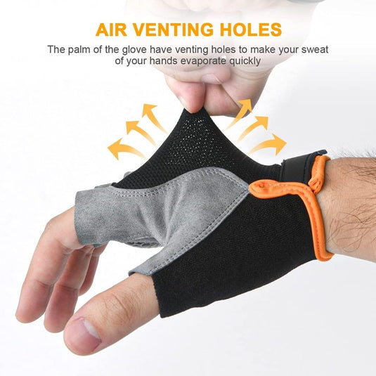 Fietshandschoenen 1 paar met halve vingers schokabsorberende gelvulling en antislip grip – MTB handschoenen – fietsbescherming - happygetfit.com