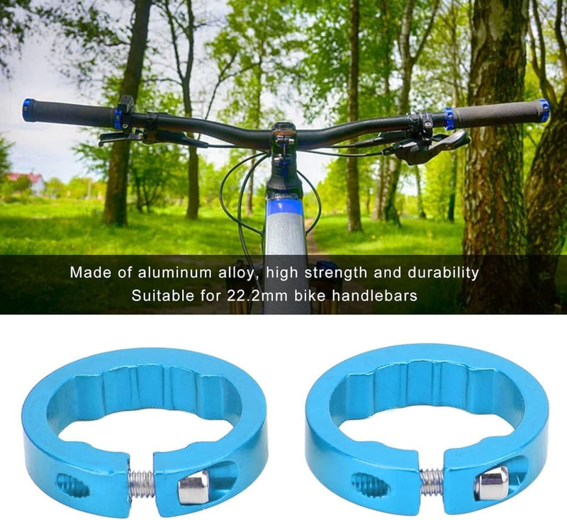 Load image in Gallery Viewer, Fietshandvat klemringen 2 stuks van aluminium voor 22,2 mm fietssturen – gripvergrendeling – stuurklemmen - happygetfit.com
