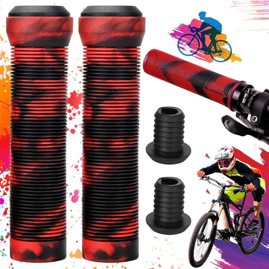 Fietshandvatten set 22 mm zwart rood antislip - happygetfit.com