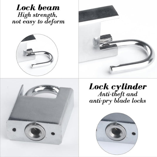 Fietskettingslot 100 cm zilver met hangslot en sleutel - happygetfit.com