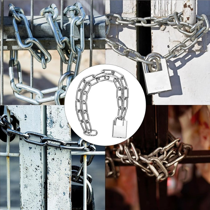 Chargez l'image dans la visionneuse de la galerie, Fietskettingslot 100 cm zilver met hangslot en sleutel - happygetfit.com
