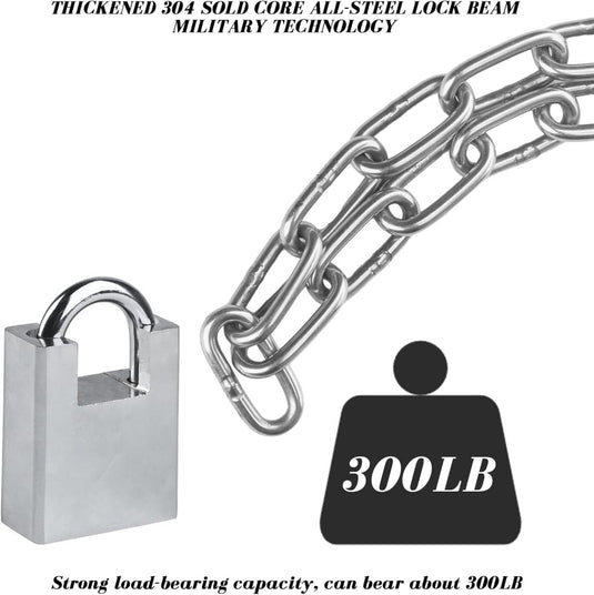Fietskettingslot 100 cm zilver met hangslot en sleutel - happygetfit.com