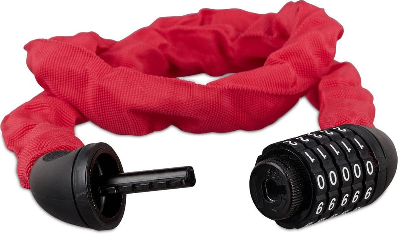 Chargez l'image dans la visionneuse de la galerie, Fietskettingslot 120 cm rood met 5-cijferige code - happygetfit.com
