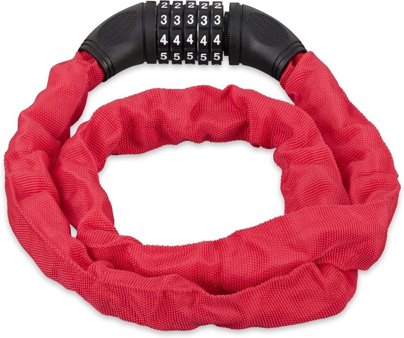 Chargez l'image dans la visionneuse de la galerie, Fietskettingslot 120 cm rood met 5-cijferige code - happygetfit.com
