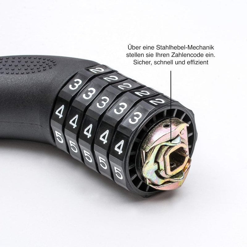 Load image into Gallery viewer, Fietskettingslot 90 cm met 5-cijferige code zwart - happygetfit.com
