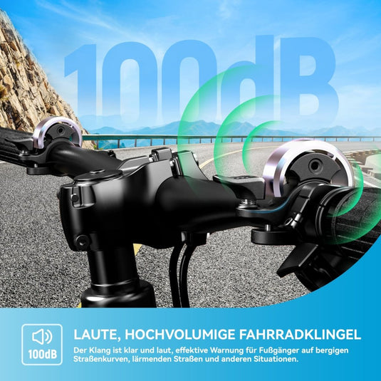 Fietsklingel voor stuur 19-25,4 mm luid en waterbestendig blauw – fietsbel – fietsklingel - happygetfit.com
