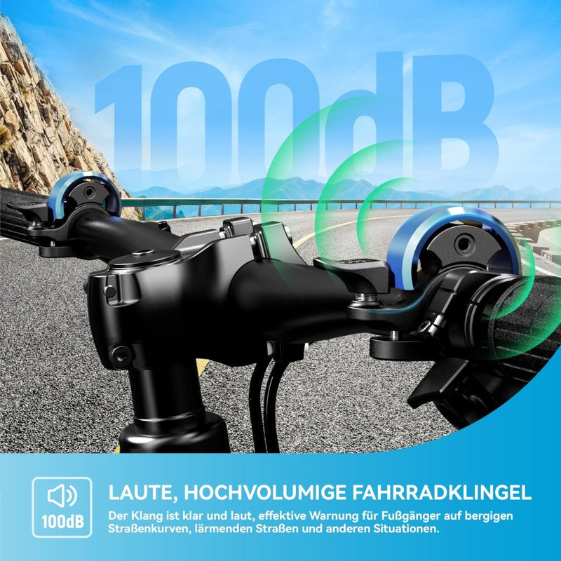 Załaduj obraz do przeglądarki galerii, Fietsklingel voor stuur 19-25,4 mm luid en waterbestendig blauw – fietsbel – fietsklingel - happygetfit.com
