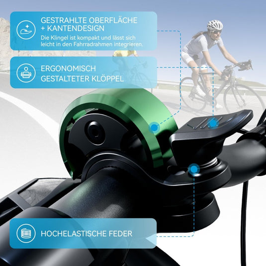 Fietsklingel voor stuur 19-25,4 mm luid en waterbestendig blauw – fietsbel – fietsklingel - happygetfit.com