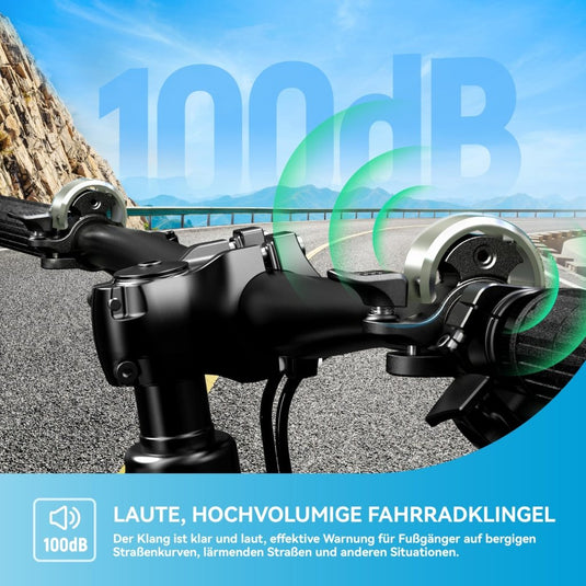 Fietsklingel voor stuur 19-25,4 mm luid en waterbestendig blauw – fietsbel – fietsklingel - happygetfit.com