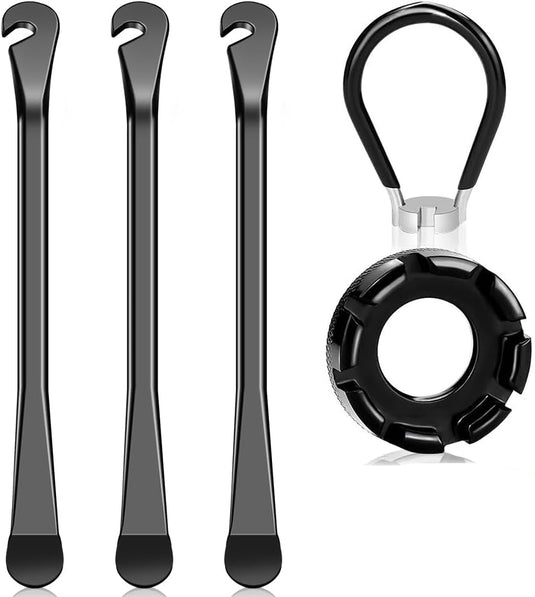Fietsreparatieset 5-delig met 3 stalen bandenlichters en 2 spaaksleutels voor fietswielen – fietsgereedschap – bandenreparatie - happygetfit.com