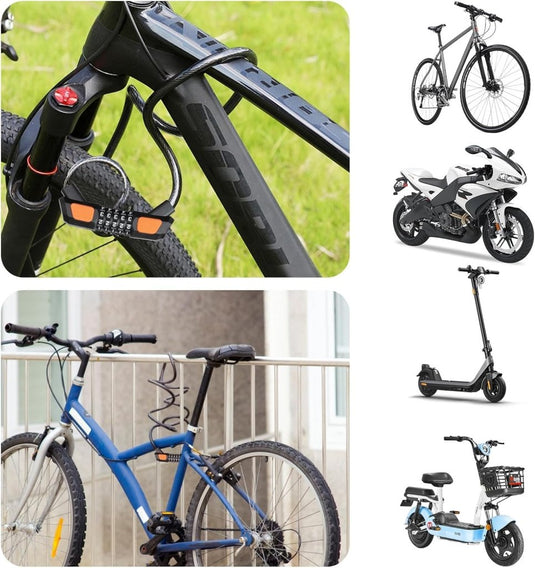 Fietsslot kabelslot 120 cm met 5-cijferige code - happygetfit.com