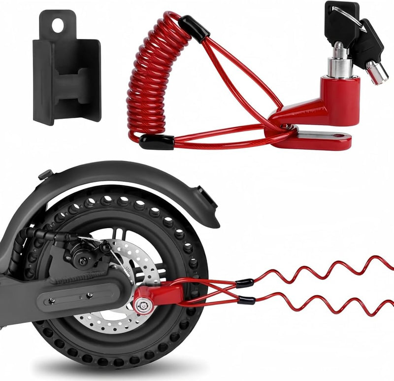 Laad afbeelding in Galerijviewer, Fietsslot met schijfremslot en kabel 130 cm zwart - happygetfit.com
