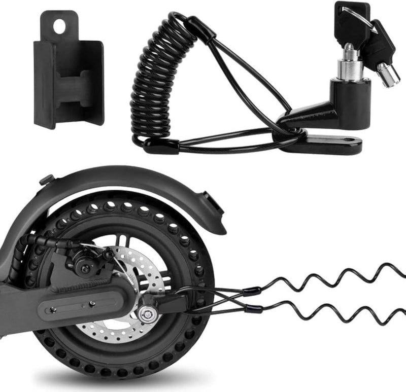 Laad afbeelding in Galerijviewer, Fietsslot met schijfremslot en kabel 130 cm zwart - happygetfit.com
