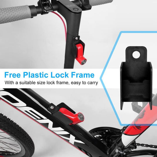Fietsslot met schijfremslot en kabel 130 cm zwart - happygetfit.com