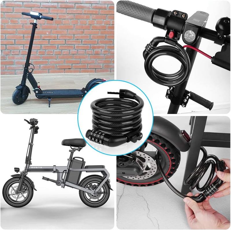 Laad afbeelding in Galerijviewer, Fietsslot met schijfremslot en kabel 130 cm zwart - happygetfit.com
