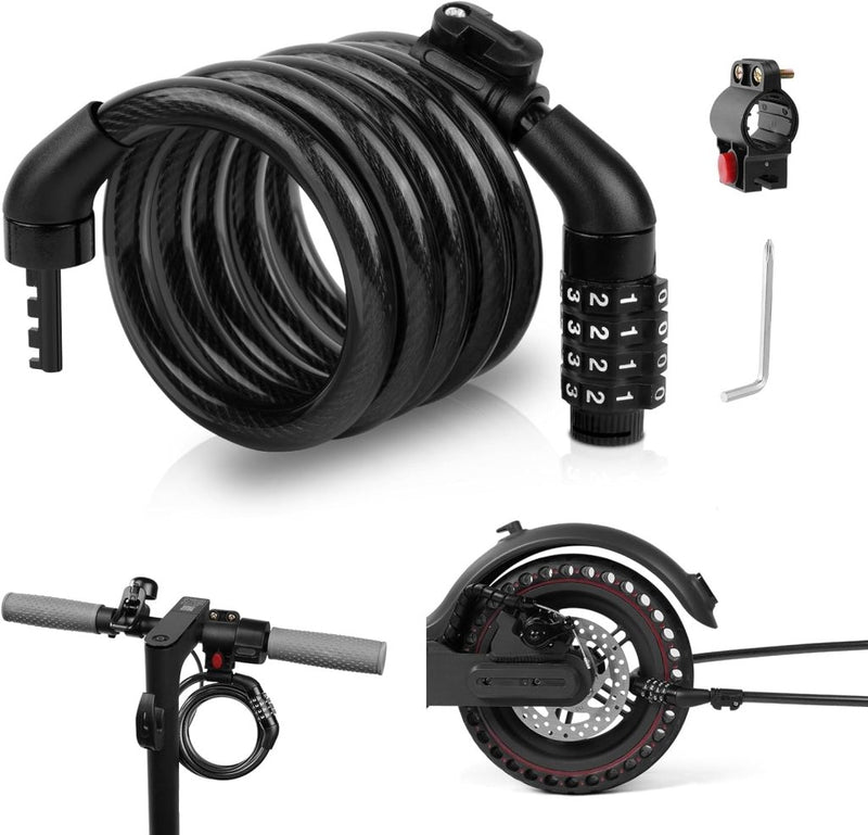 Laad afbeelding in Galerijviewer, Fietsslot met schijfremslot en kabel 130 cm zwart - happygetfit.com
