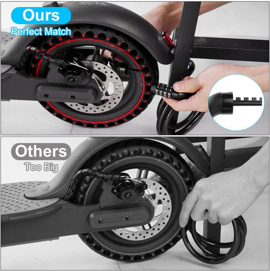 Fietsslot met schijfremslot en kabel 130 cm zwart - happygetfit.com
