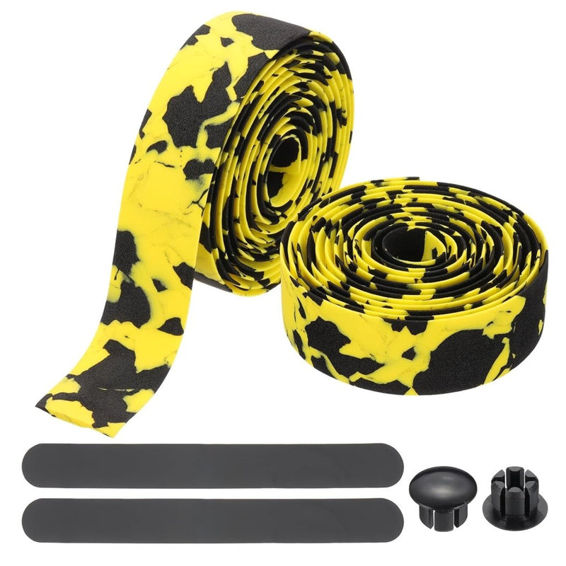 Chargez l'image dans la visionneuse de la galerie, Fietsstuurlint 2 rollen 200 x 3 cm van EVA-schuim – antislip stuurwikkeling – schokdempende racefiets handvatbekleding - happygetfit.com
