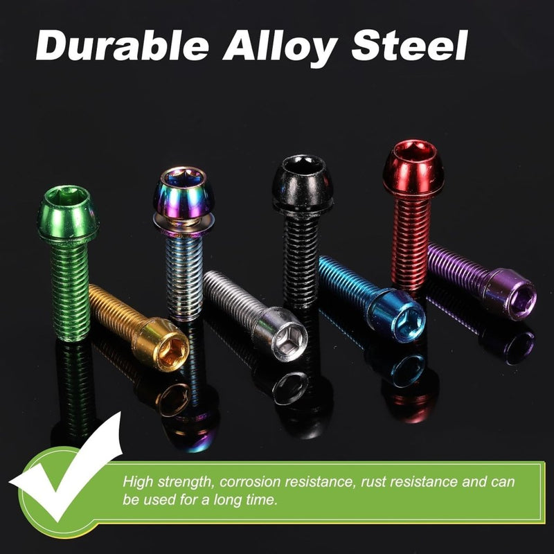 Charger l’image dans la visionneuse de galerie, Fietsstuurpen bouten 6 stuks M6 x 20 mm paars met ringen en inbussleutel – fietsbouten – BMX MTB accessoires - happygetfit.com
