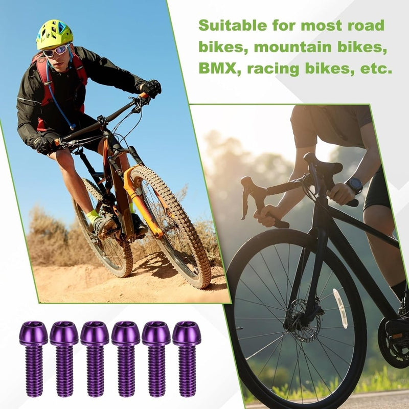 Charger l’image dans la visionneuse de galerie, Fietsstuurpen bouten 6 stuks M6 x 20 mm paars met ringen en inbussleutel – fietsbouten – BMX MTB accessoires - happygetfit.com
