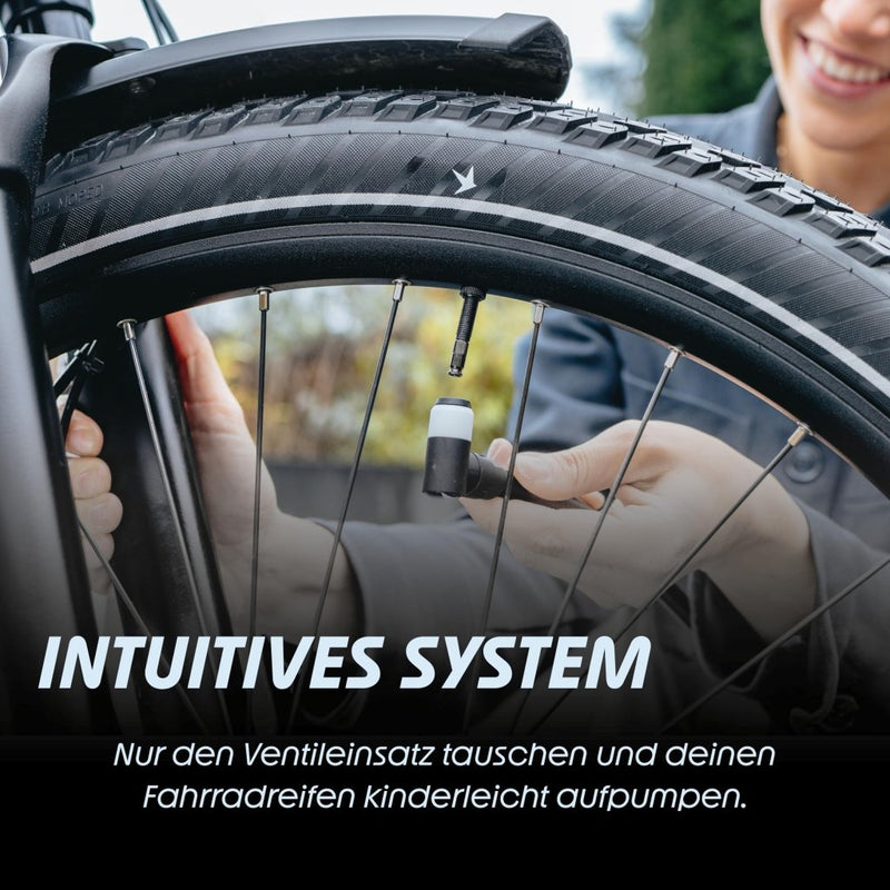 Załaduj obraz do przeglądarki galerii, Fietsventiel ombouwset voor SV ventielen met pompkop adapter – ventieladapter – fietsaccessoires - happygetfit.com
