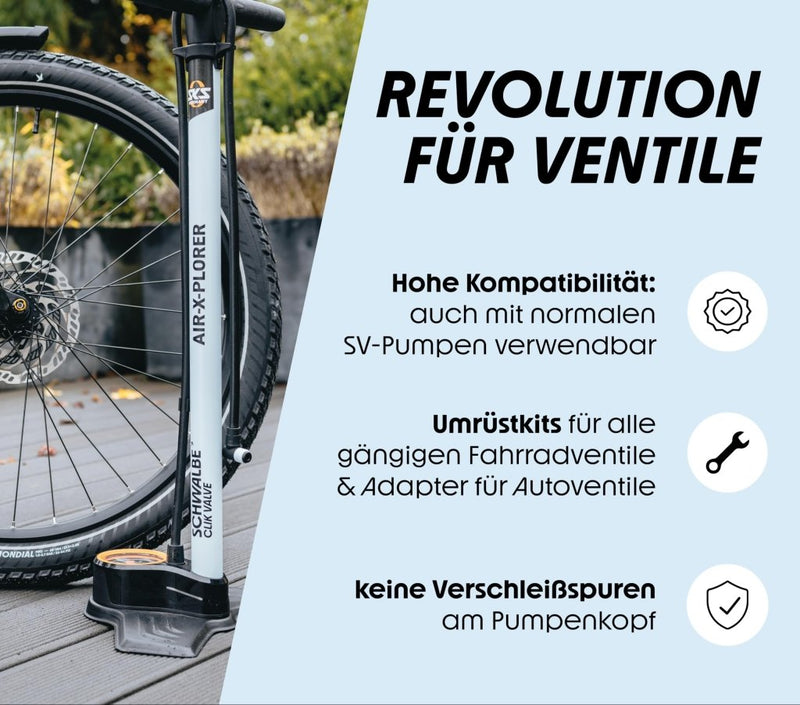 Załaduj obraz do przeglądarki galerii, Fietsventiel ombouwset voor SV ventielen met pompkop adapter – ventieladapter – fietsaccessoires - happygetfit.com
