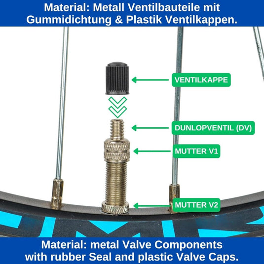 Fietsventiel Reparatieset 20-delig voor Dunlopventiel tot 6 Bar – Ventielset – Fietsaccessoires - happygetfit.com