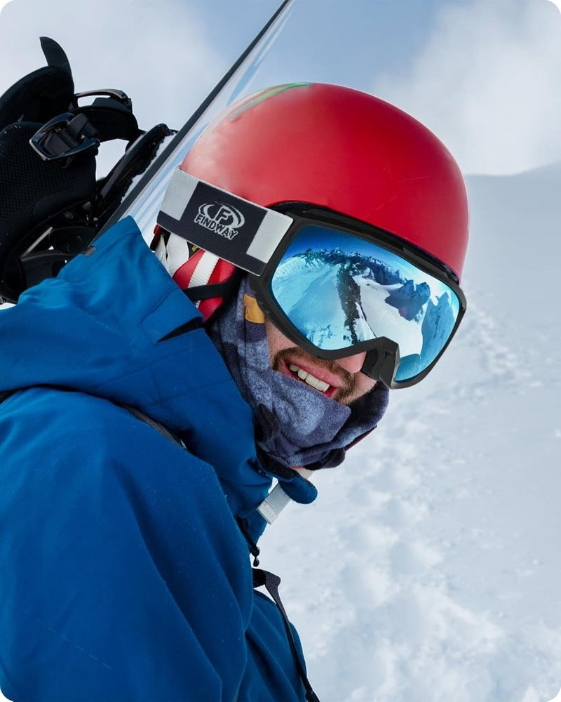 Load image into Gallery viewer, Findway Skibril,Skibrillen Dames Heren Volwassenen voor Brildragers OTG,UV Bescherming Anti Mist Ski Goggles Bolvormige Spiegel - happygetfit.com
