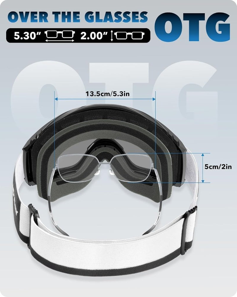 Load image into Gallery viewer, Findway Skibril,Skibrillen Dames Heren Volwassenen voor Brildragers OTG,UV Bescherming Anti Mist Ski Goggles Bolvormige Spiegel - happygetfit.com
